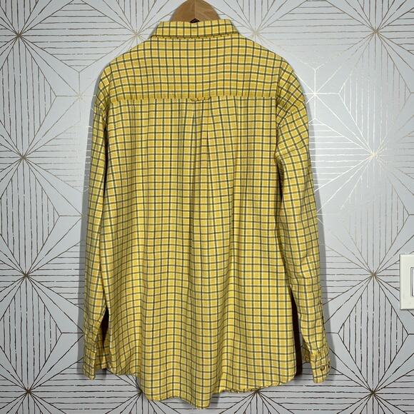 Preteur Le Collezioni Yellow Plaid 100% Cotton Shirt Made in Sultanate of Oman M - Picture 2 of 9